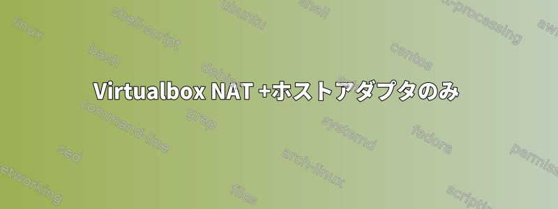 Virtualbox NAT +ホストアダプタのみ