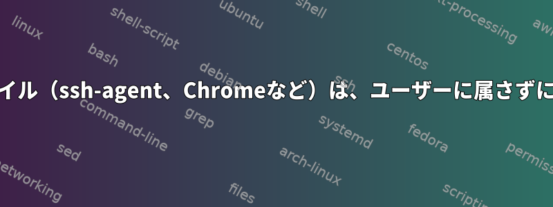 /proc/$PIDのファイル（ssh-agent、Chromeなど）は、ユーザーに属さずにrootに属します。