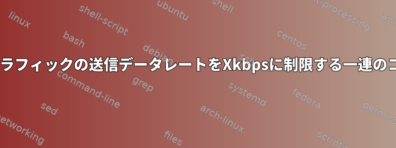 ポートYを通過するトラフィックの送信データレートをXkbpsに制限する一連のコマンドは何ですか？