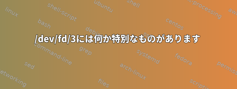 /dev/fd/3には何か特別なものがあります