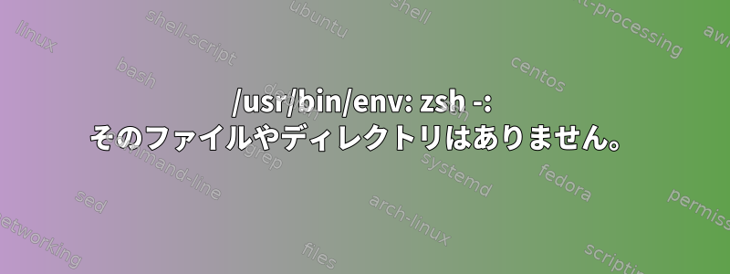 /usr/bin/env: zsh -: そのファイルやディレクトリはありません。