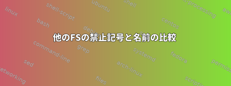 他のFSの禁止記号と名前の比較