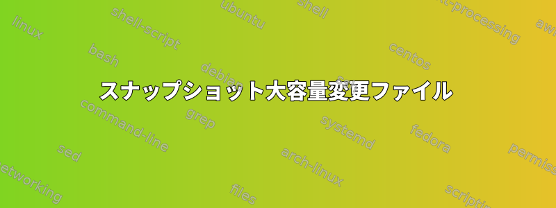 スナップショット大容量変更ファイル