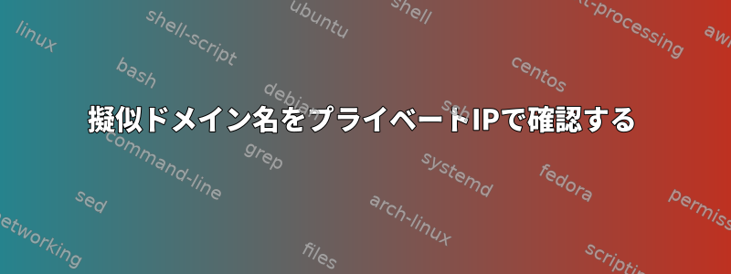 擬似ドメイン名をプライベートIPで確認する