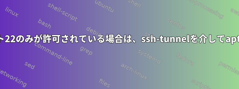 ポート22のみが許可されている場合は、ssh-tunnelを介してapt-get