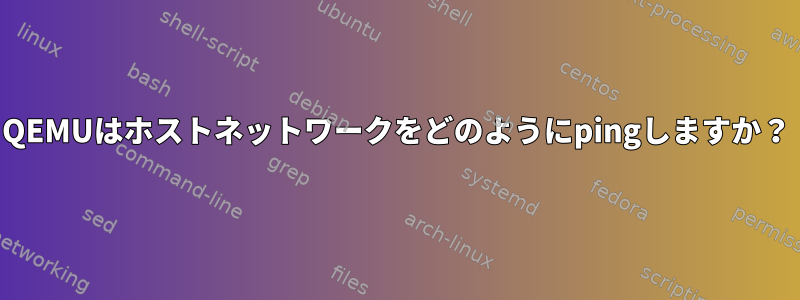 QEMUはホストネットワークをどのようにpingしますか？