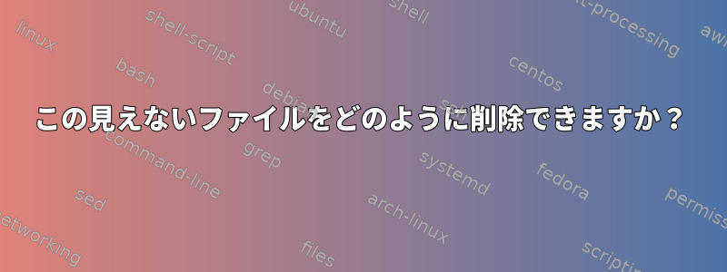 この見えないファイルをどのように削除できますか？