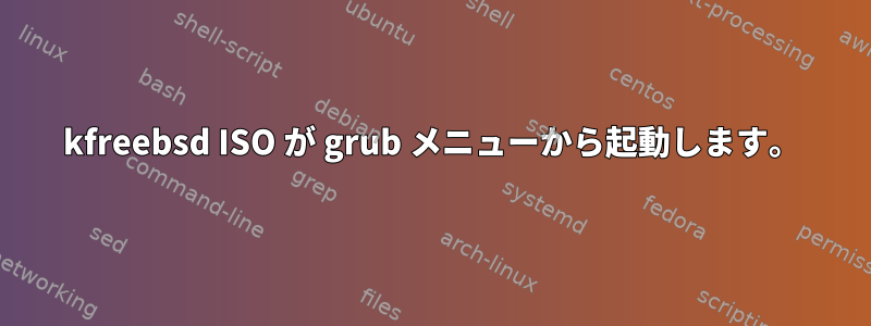 kfreebsd ISO が grub メニューから起動します。