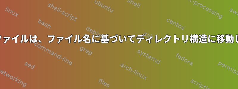 バッチファイルは、ファイル名に基づいてディレクトリ構造に移動します。