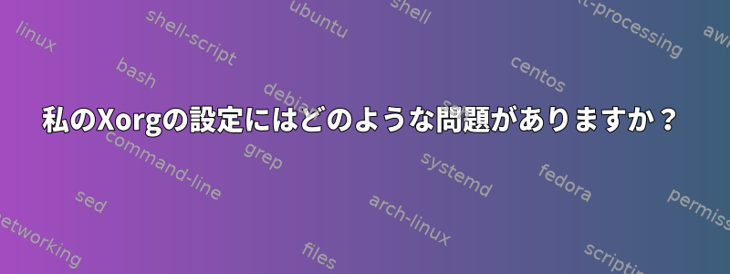 私のXorgの設定にはどのような問題がありますか？