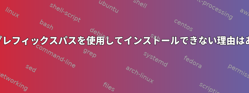 この場合、プレフィックスパスを使用してインストールできない理由はありますか？