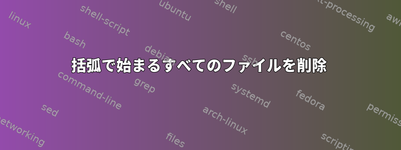 括弧で始まるすべてのファイルを削除