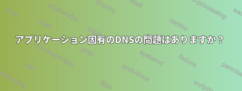 アプリケーション固有のDNSの問題はありますか？