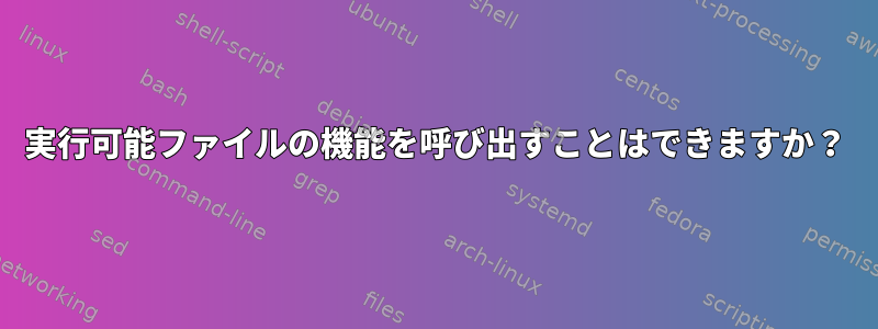 実行可能ファイルの機能を呼び出すことはできますか？