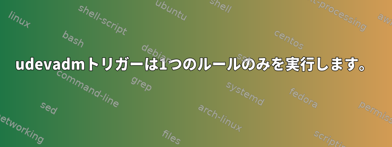 udevadmトリガーは1つのルールのみを実行します。