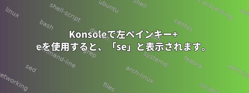 Konsoleで左ペインキー+ eを使用すると、「se」と表示されます。