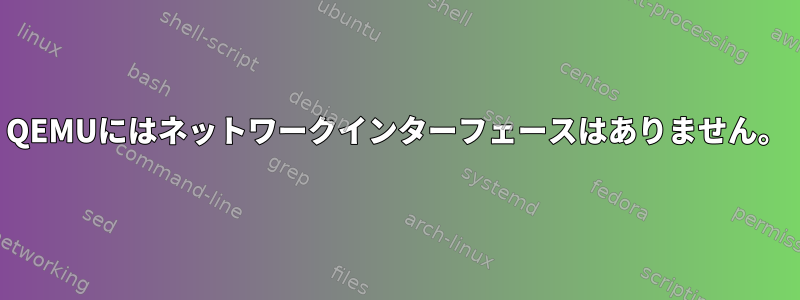 QEMUにはネットワークインターフェースはありません。