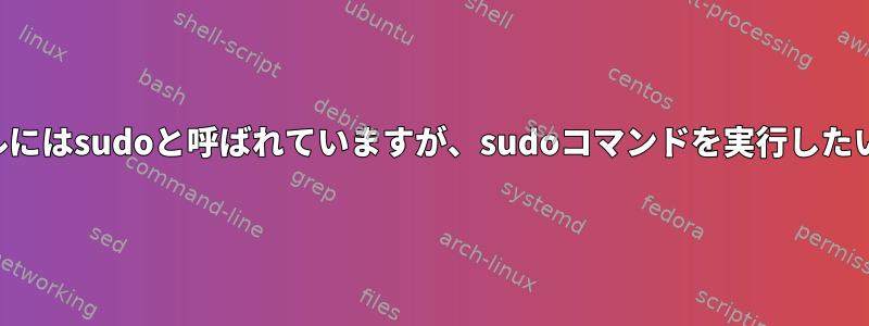 端末のタイトルにはsudoと呼ばれていますが、sudoコマンドを実行したいと思います。