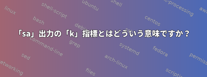 「sa」出力の「k」指標とはどういう意味ですか？