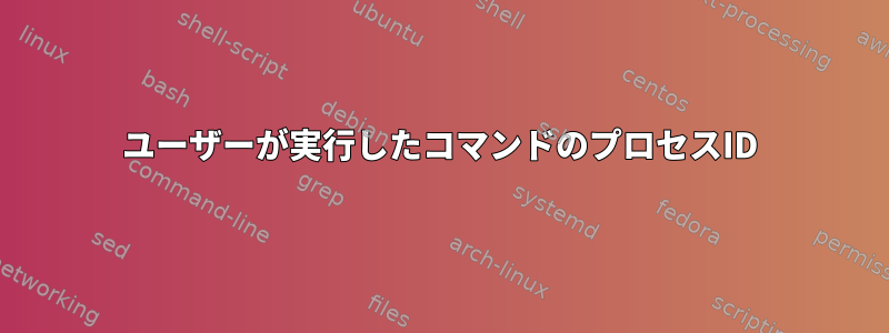 ユーザーが実行したコマンドのプロセスID