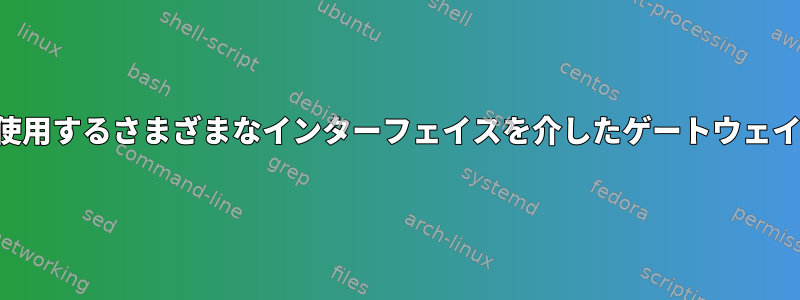 同じアップストリームゲートウェイを使用するさまざまなインターフェイスを介したゲートウェイプロキシトラフィックのルーティング