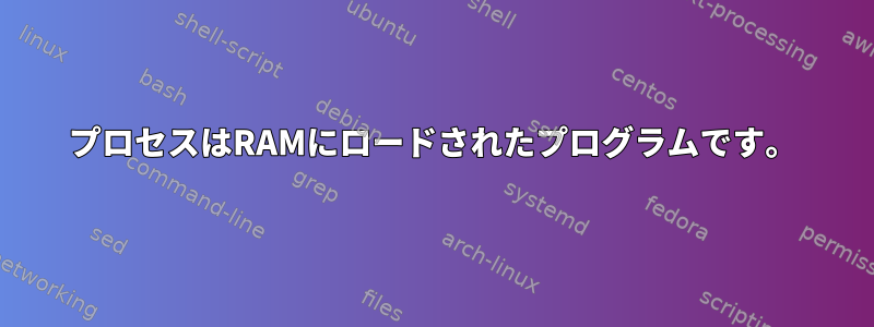 プロセスはRAMにロードされたプログラムです。