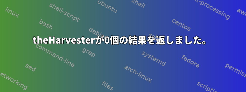 theHarvesterが0個の結果を返しました。