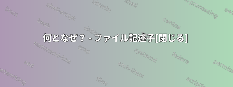 何となぜ？ - ファイル記述子[閉じる]