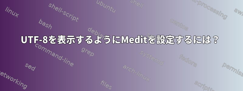 UTF-8を表示するようにMeditを設定するには？