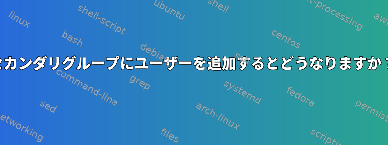 セカンダリグループにユーザーを追加するとどうなりますか？