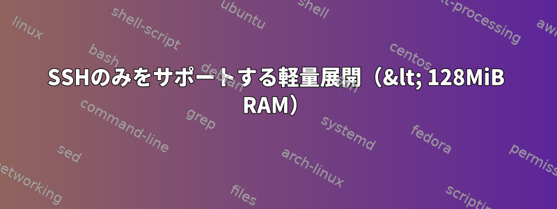 SSHのみをサポートする軽量展開（&lt; 128MiB RAM）