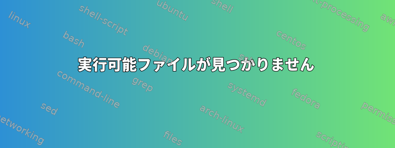 実行可能ファイルが見つかりません