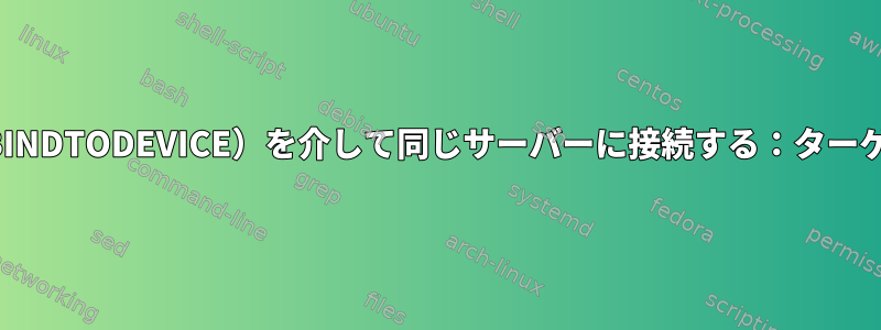 異なるインターフェイス（SO_BINDTODEVICE）を介して同じサーバーに接続する：ターゲットホストに接続できません。