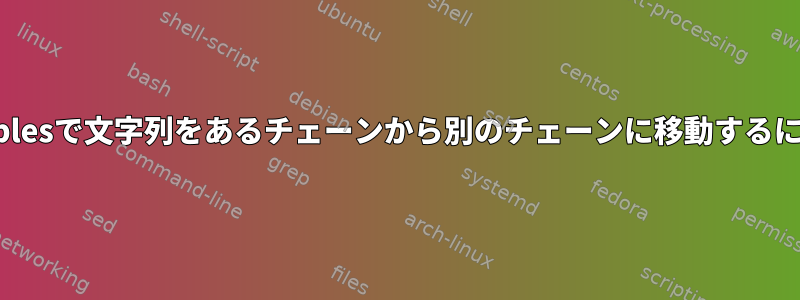 iptablesで文字列をあるチェーンから別のチェーンに移動するには？