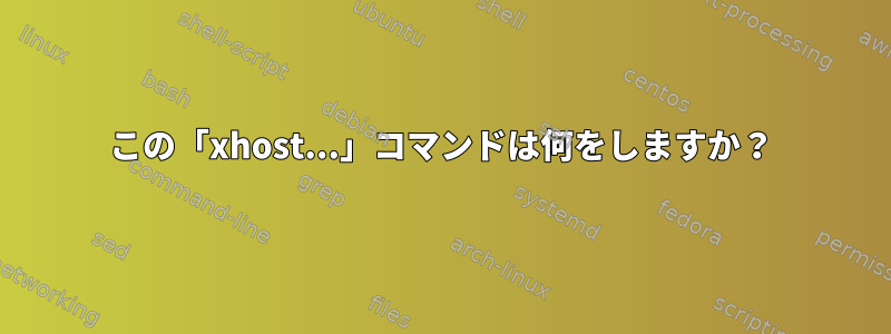 この「xhost...」コマンドは何をしますか？