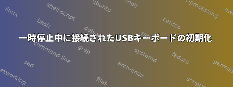 一時停止中に接続されたUSBキーボードの初期化