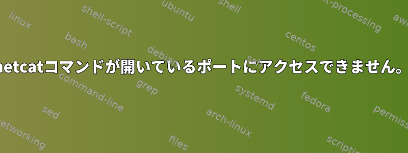 netcatコマンドが開いているポートにアクセスできません。