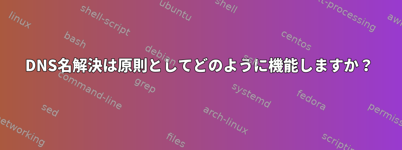 DNS名解決は原則としてどのように機能しますか？