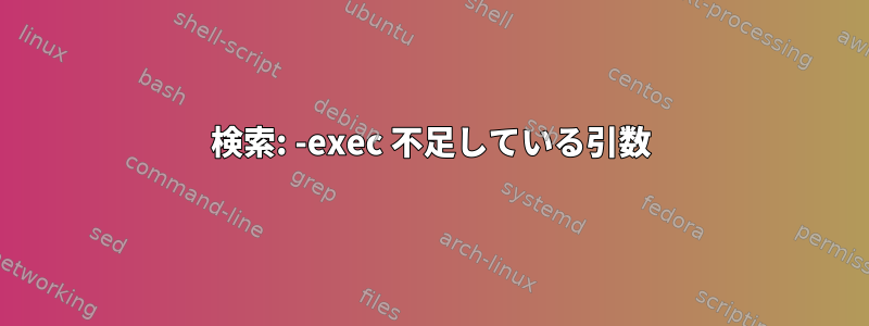 検索: -exec 不足している引数