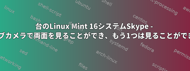 2台のLinux Mint 16システムSkype - 1つはウェブカメラで両面を見ることができ、もう1つは見ることができません。