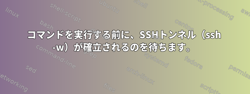 コマンドを実行する前に、SSHトンネル（ssh -w）が確立されるのを待ちます。