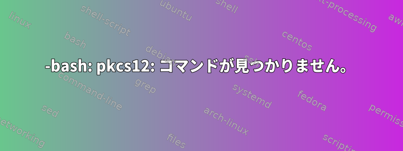 -bash: pkcs12: コマンドが見つかりません。