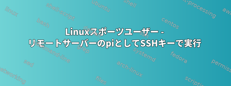 Linuxスポーツユーザー - リモートサーバーのpiとしてSSHキーで実行