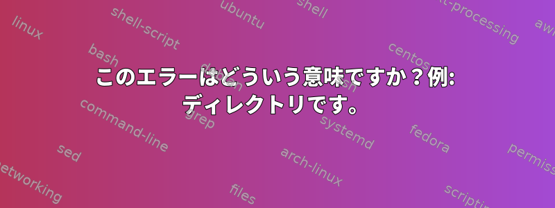 このエラーはどういう意味ですか？例: ディレクトリです。