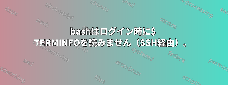 bashはログイン時に$ TERMINFOを読みません（SSH経由）。