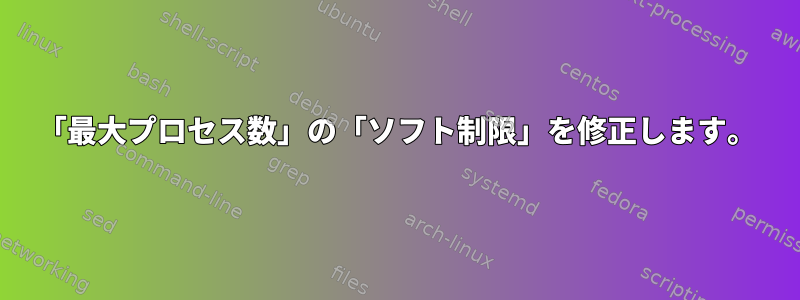 「最大プロセス数」の「ソフト制限」を修正します。