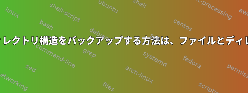 読み取り権限なしでディレクトリ構造をバックアップする方法は、ファイルとディレクトリを無視します。