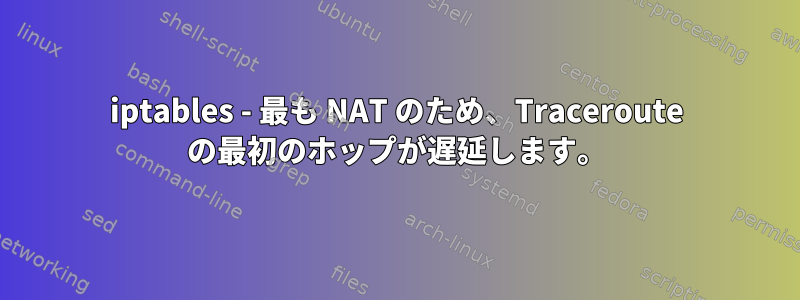 iptables - 最も NAT のため、Traceroute の最初のホップが遅延します。