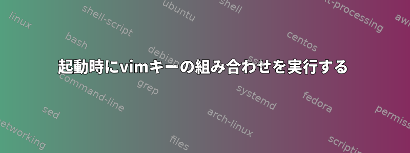 起動時にvimキーの組み合わせを実行する