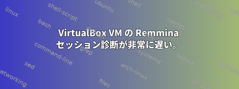 VirtualBox VM の Remmina セッション診断が非常に遅い。